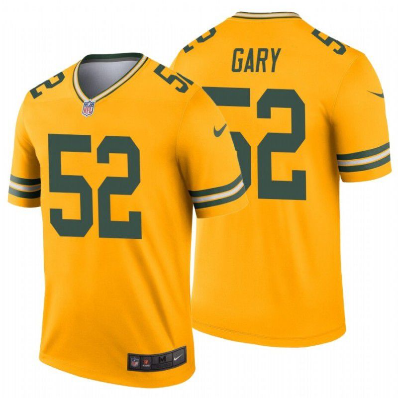 Men Green Bay Packers 52 Rashan Gary Nike Yellow Inverted Legend NFL Jersey